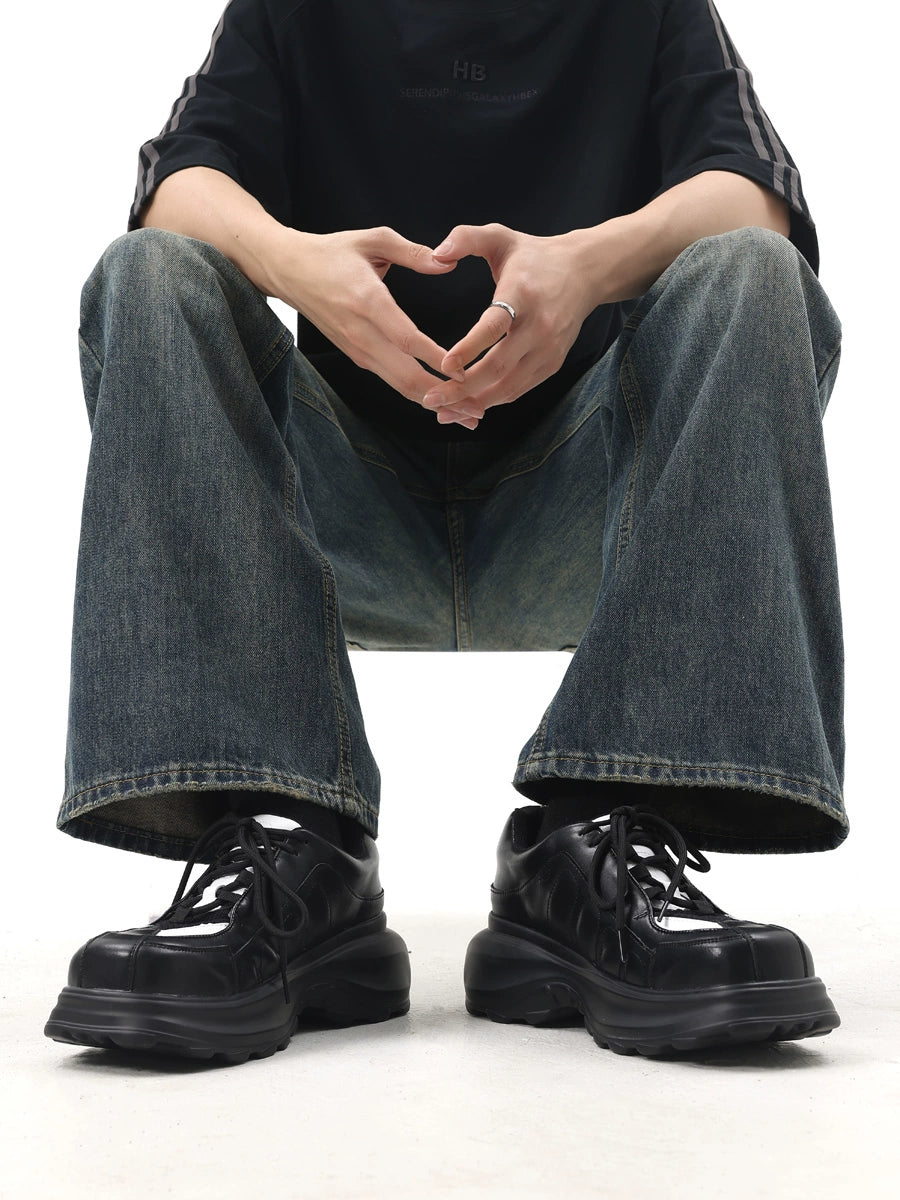 Square Toe Chunky Sole Dad Sneakers WN20770