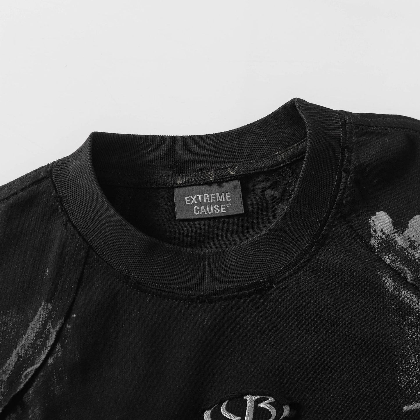 Washed Heavyweight Embroidery Oversize Short Sleeve T-Shirt WN14019