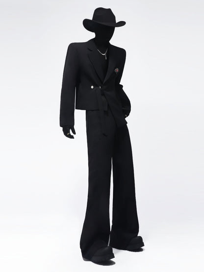 Double-Breasted Tailored Jacket & Flare Trousers Setup WN23735