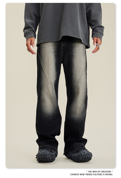 Washed Damage Flare Denim Jeans WN6415