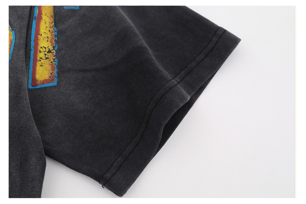 Gradient Washed Graffiti Short Sleeve T-Shirt WN26580