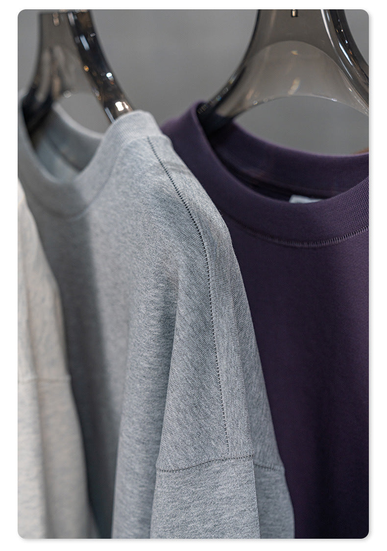 Oversize Heavyweight Basic Round Neck Sweatshirt WN9929