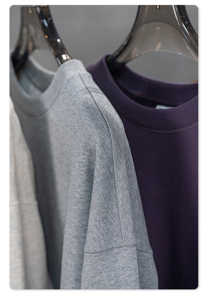 Oversize Heavyweight Basic Round Neck Sweatshirt WN9929