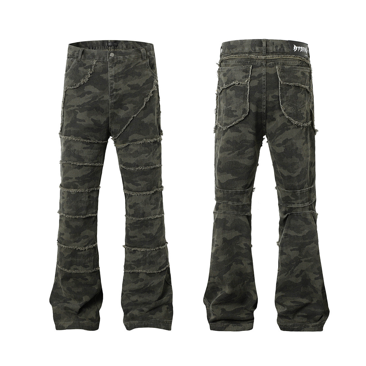Camouflage Flare Denim Jeans WN16190