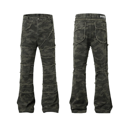 Camouflage Flare Denim Jeans WN16190