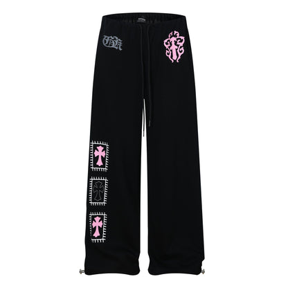 Graphic Print Wide Leg Sweatpants WN25937
