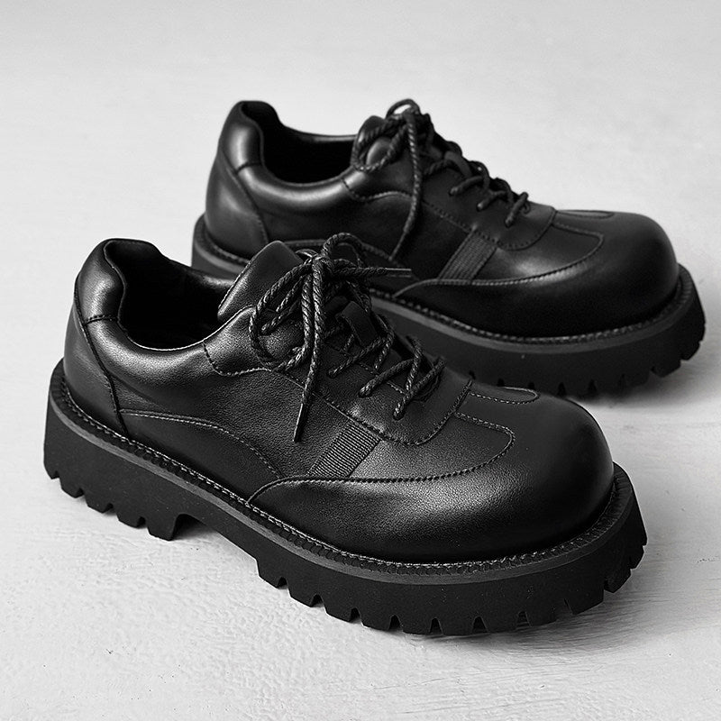 Lace Up Thick Sole PU Leather Shoes WN24505