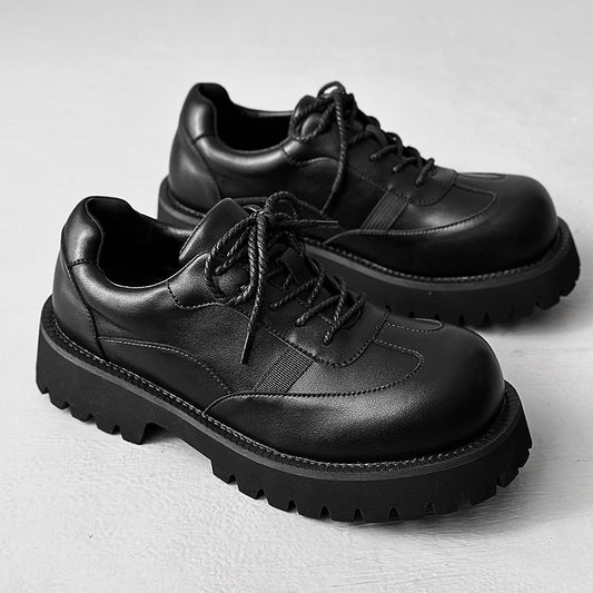 Lace Up Thick Sole PU Leather Shoes WN24505