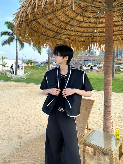 Fringe Design Short Jacket & Flare Pants Setup WN20740