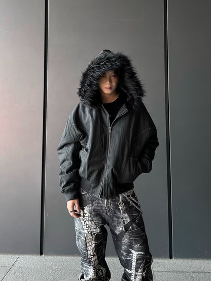 Fake Fur Collar Hooded Padded Jacket WN11601