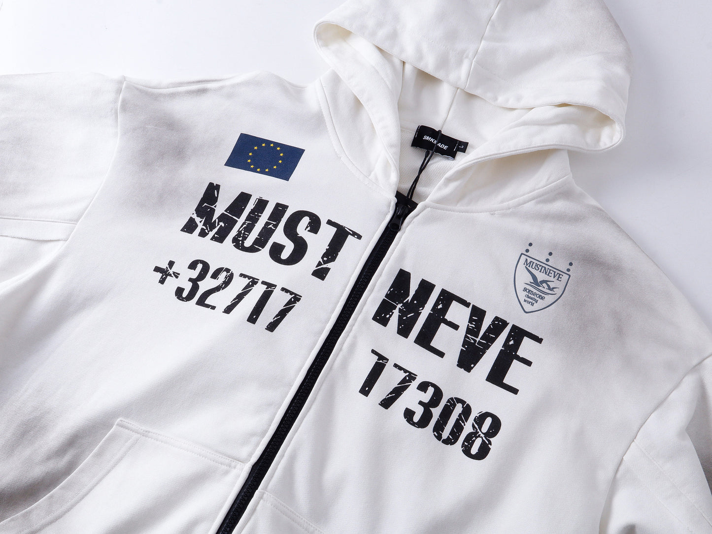 Dirty Washed Logo Print Zipper Hoodie & Dirty Washed Sweatpants Setup WN25540