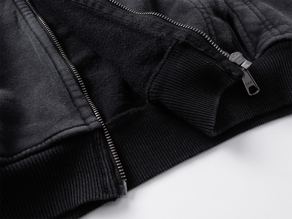 Heavyweight Wash Damage Zipper Hoodie WN25592
