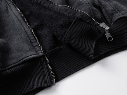 Heavyweight Wash Damage Zipper Hoodie WN25592