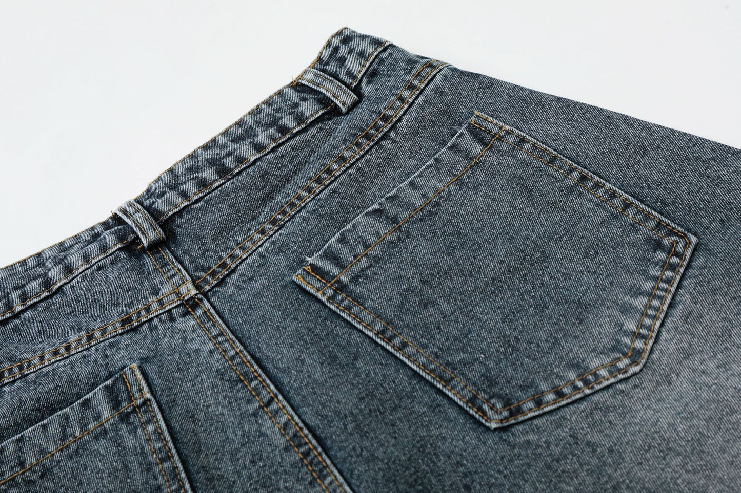 Washed Rhinestone Denim Wide Leg Half Pants WN25697