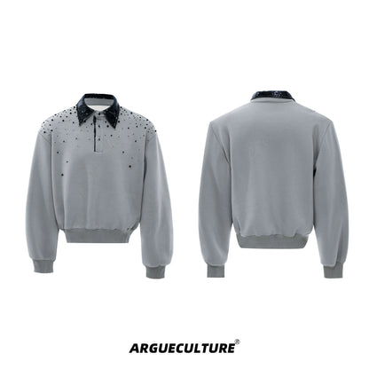 Pearl Sequin Long Sleeve Polo Shirt WN21217