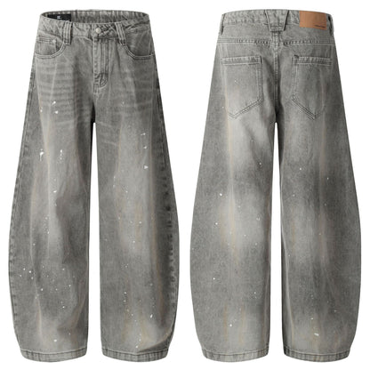Washed Paint Wide Leg Denim Jeans WN25927