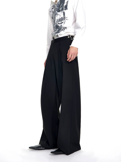 Fake Layered Mix Leopard Wide Leg Trousers WN20935