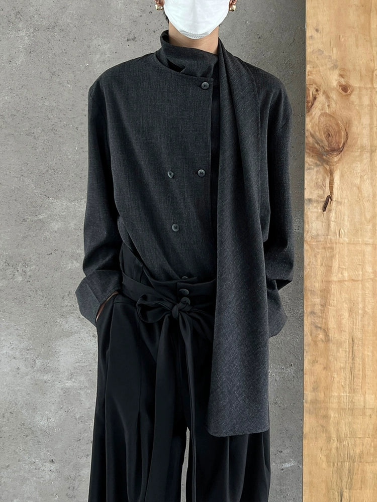 Irregular Design Chinese Style Long Sleeve Shirt WN20007