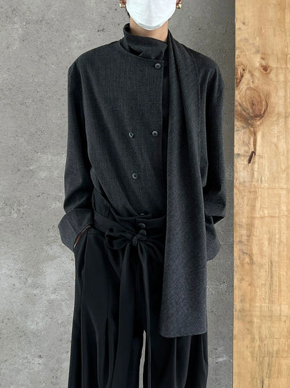 Irregular Design Chinese Style Long Sleeve Shirt WN20007