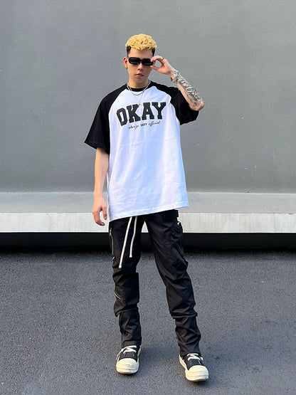 Nylon Zipper Pocket Utility Wide Leg Cargo Pants WN19545