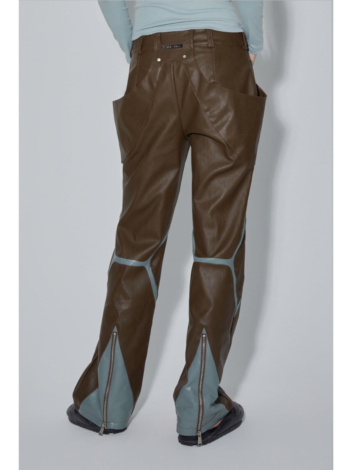 PU Leather Jacket & Bicolor PU Leather Pants Setup WN18965