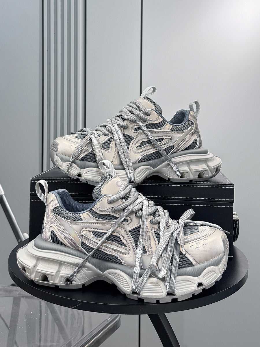 Mesh Panel Rope Lace Chunky Sole Sneakers WN24631