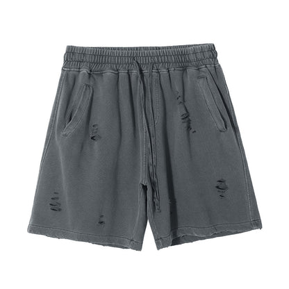 Washed Damage Short Sweatpants WN6634