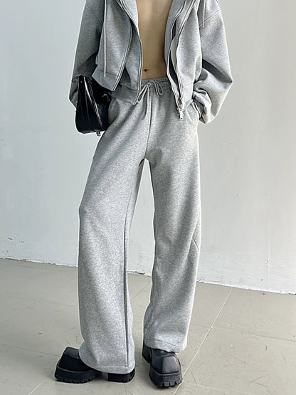 Double-Zipper Hoodie & Straight-Leg Sweat Pants Setup WN11661