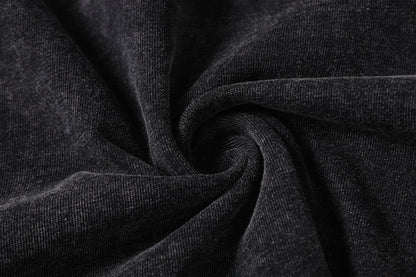 Washed Panel Design Zipper Detail Short Sleeve T-Shirt WN25377