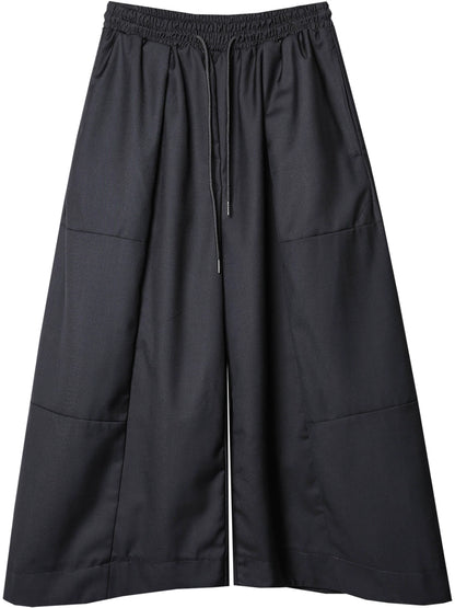 Curved Hem A-Line Wide Leg Pants WN22538