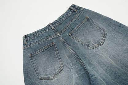 Washed Wide Leg Denim Half Pants WN25692