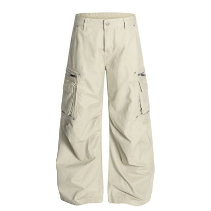 Zip Pocket Cargo Wide Leg Pants WN25936
