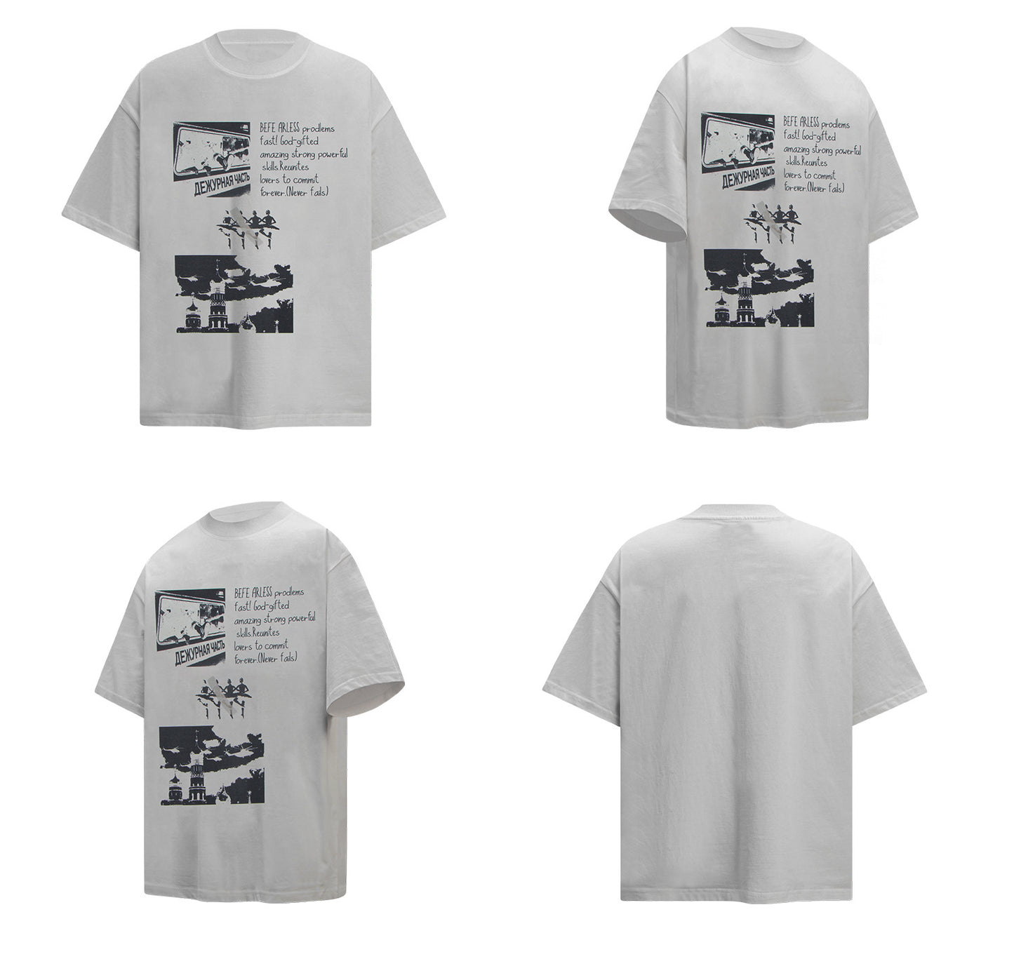 Washed Graphic Print Heavyweight Oversize Short Sleeve T-Shirt WN26234