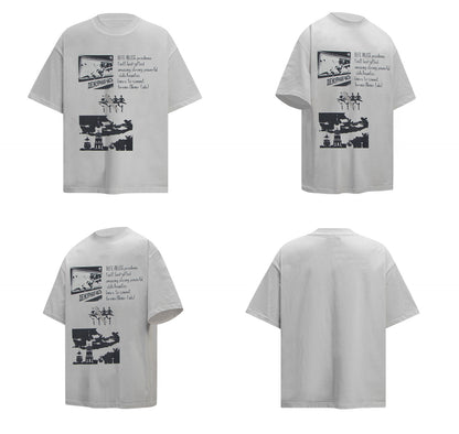 Washed Graphic Print Heavyweight Oversize Short Sleeve T-Shirt WN26234