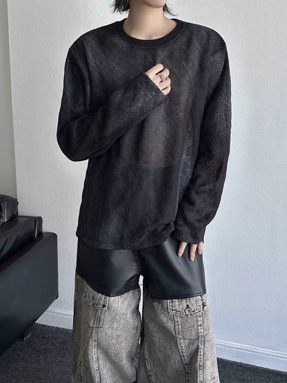 Tie-Dye Sheer Long Sleeve T-Shirt WN19358