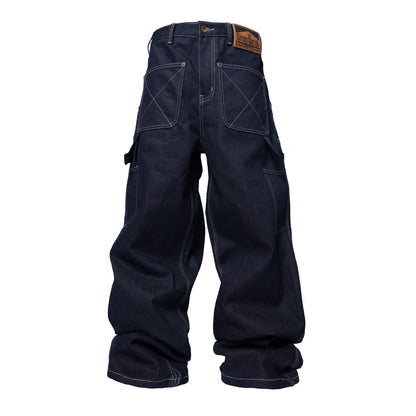 Graphic Patch Wide Leg Denim Jeans WN17219