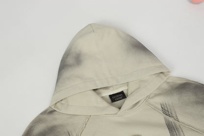 Spray Paint Wash Raw Edge Pullover Hoodie WN25713