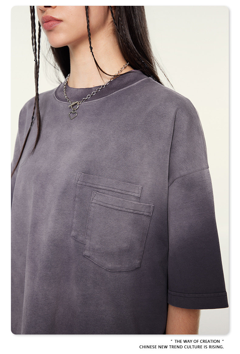 Washed Oversize Short-sleeve T-shirt WN6453