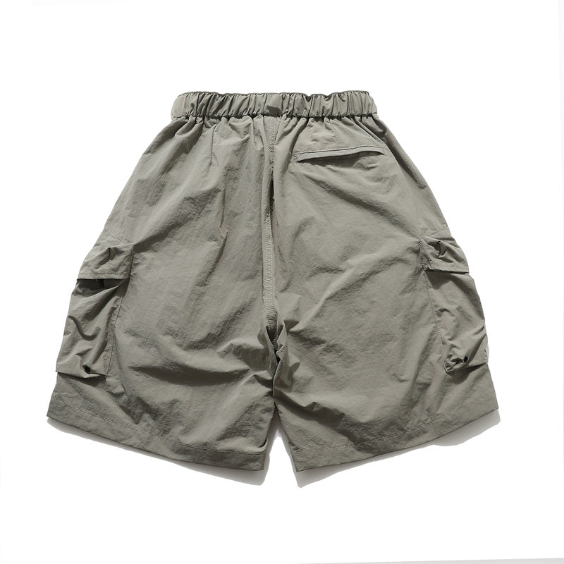 Multi-Pocket Wide Leg Cargo Half Pants WN26812