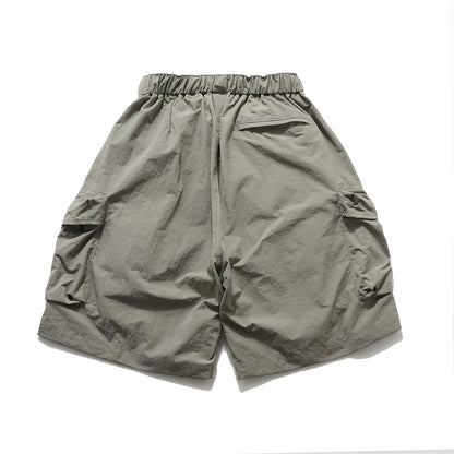 Multi-Pocket Wide Leg Cargo Half Pants WN26812