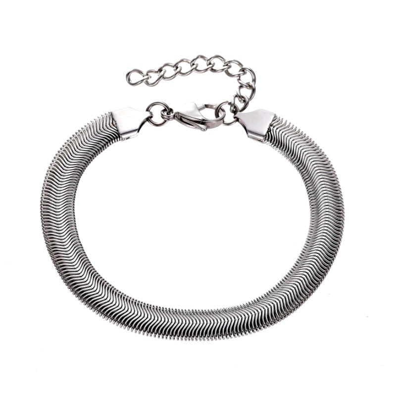 Snake Bone Titanium Steel Bracelet WN19229