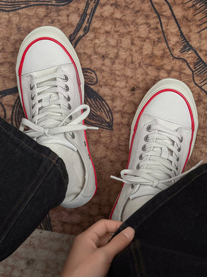 Lace Up Canvas Thick Sole Sneakers WN24501