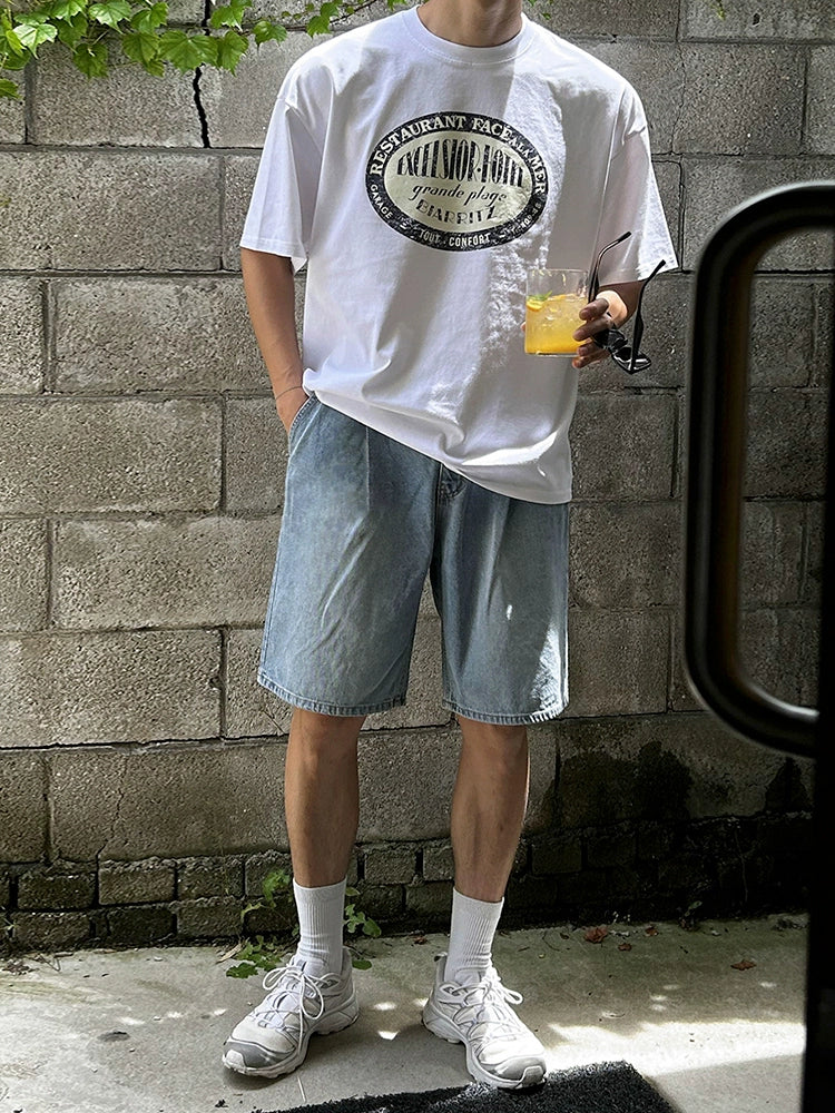 Graphic Letter Print Oversize Short Sleeve T-Shirt WN20293