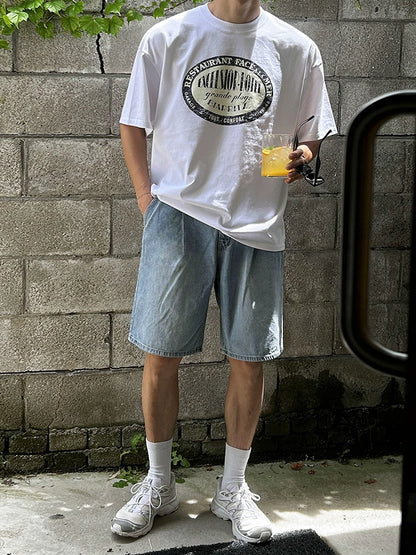 Graphic Letter Print Oversize Short Sleeve T-Shirt WN20293