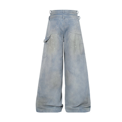 Paint Splatter Wash Wide Leg Pants WN23593