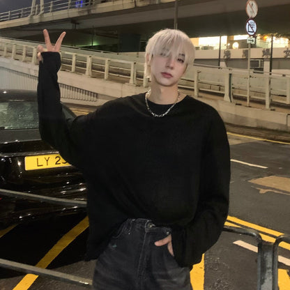 Emboss Pattern Oversize Long Sleeve T-Shirt WN25191