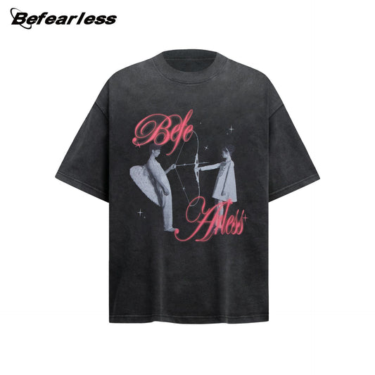 Angel Graphic Letter Print Short Sleeve T-Shirt WN26188