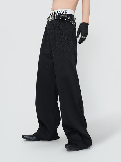 Rhinestone Flare Trousers WN24301