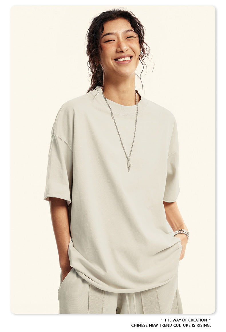 Washed Oversize Short-sleeve T-shirt WN6367