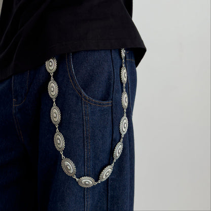 Oval Pattern Metal Pants Chain WN21058